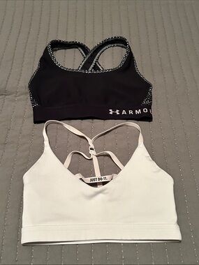 Under Armour Black & White Sports Bra Set